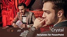  Presentation with luxury lifestyle - Presentation theme enhanced with handsome-rich-men-spending-time background and a tawny brown colored foreground