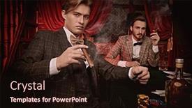  Presentation with luxury lifestyle - Colorful theme enhanced with handsome-rich-men-spending-time backdrop and a wine colored foreground