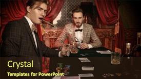  Presentation with luxury casino - PPT layouts enhanced with handsome-rich-men-spending-time background and a wine colored foreground
