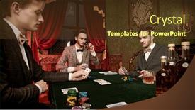  Presentation with luxury casino - Theme consisting of handsome-rich-men-spending-time background and a  colored foreground