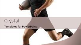  Presentation with rugby - PPT theme having handsome-rugby-player-in-action background and a mint green colored foreground