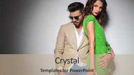  Presentation with handsome - PPT layouts with handsome seated man looks down background and a  colored foreground