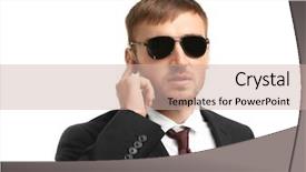  Presentation with security guard - Amazing presentation design having handsome security guard on white backdrop and a soft green colored foreground