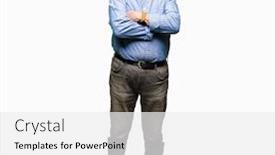  Presentation with negative - Cool new PPT layouts with handsome senior businesss man wearing elegant shirt skeptic and nervous disapproving expression on face with crossed arms negative person backdrop and a white colored foreground