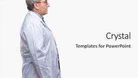  Presentation with professional - Slides consisting of handsome senior doctor scientist professional background and a white colored foreground