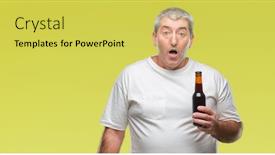  Presentation with beer bottle - Theme featuring handsome senior man drinking beer bottle over isolated background scared in shock with a surprise face afraid and excited with fear expression background and a yellow colored foreground