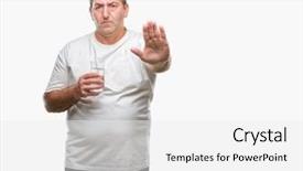  Presentation with child drinking water from glass - Slide set having handsome senior man drinking glass background and a  colored foreground