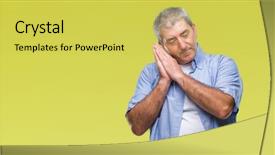  Presentation with isolated paw prints over white - Slide deck consisting of handsome senior man over isolated background and a  colored foreground