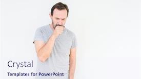  Presentation with healthcare - PPT theme with handsome-senior-man-over-isolated and a sky blue colored foreground