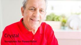  Presentation with confident - Beautiful theme featuring handsome senior man smiling confident backdrop and a  colored foreground