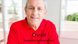  Presentation with black senior citizen - Slide set with handsome senior man smiling confident background and a  colored foreground