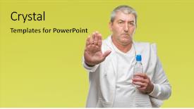  Presentation with training aspire man running - Theme enhanced with handsome senior man training holding background and a yellow colored foreground