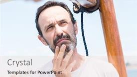  Presentation with sailboat - Slide set consisting of handsome-senior-man-traveling background and a lemonade colored foreground