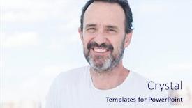  Presentation with sailboat - Cool new PPT layouts with handsome senior man traveling on sailboat and smiling happy and confident backdrop and a sky blue colored foreground