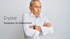  Presentation with negative - Slide deck enhanced with handsome-senior-man-wearing-casual and a light gray colored foreground