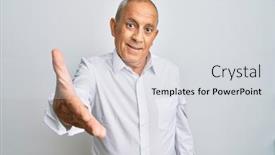  Presentation with acceptance - Slide deck enhanced with handsome-senior-man-wearing-casual background and a light gray colored foreground