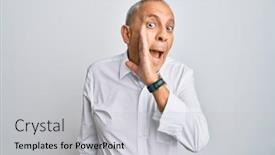  Presentation with talk - Amazing presentation design having handsome-senior-man-wearing-casual backdrop and a light gray colored foreground