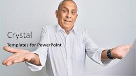  Presentation with acceptance - Colorful presentation theme enhanced with handsome-senior-man-wearing-casual backdrop and a light gray colored foreground