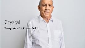  Presentation with cool - Presentation theme having handsome-senior-man-wearing-casual background and a light gray colored foreground
