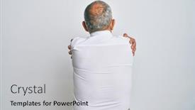  Presentation with senior care - Audience pleasing presentation consisting of handsome-senior-man-wearing-casual backdrop and a light gray colored foreground