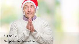  Presentation with worship - Colorful slides enhanced with handsome senior man wearing christmas backdrop and a  colored foreground