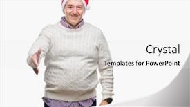  Presentation with christmas at the movies - Slides having handsome senior man wearing christmas background and a  colored foreground