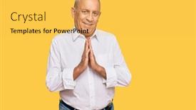  Presentation with praying hands - PPT layouts featuring handsome-senior-man-wearing-elegant background and a yellow colored foreground