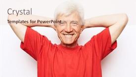  Presentation with red - Presentation design enhanced with handsome-senior-man-wearing-red background and a lemonade colored foreground