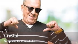  Presentation with winter - Cool new theme with handsome senior man wearing winter backdrop and a  colored foreground