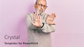  Presentation with negative - PPT layouts consisting of handsome-senior-man-with-beard background and a lemonade colored foreground