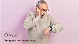  Presentation with beard - PPT layouts having handsome-senior-man-with-beard background and a mint green colored foreground