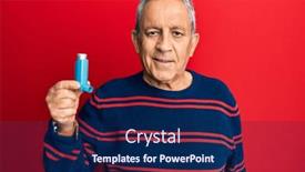  Presentation with asthma - Colorful slides enhanced with handsome-senior-man-with-grey backdrop and a navy blue colored foreground