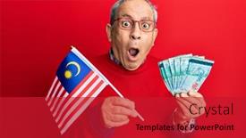  Presentation with ringgit malaysia - Slide set enhanced with handsome-senior-man-with-grey background and a crimson colored foreground