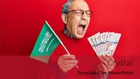  Presentation with saudi arabia - Slides featuring handsome-senior-man-with-grey background and a crimson colored foreground