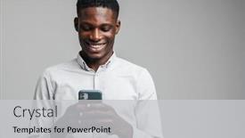  Presentation with formal - Amazing slide deck having handsome-smiling-young-african-business backdrop and a light gray colored foreground