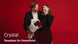  Presentation with roses - Slide deck featuring handsome-smiling-young-man-giving background and a wine colored foreground