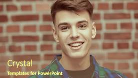  Presentation with emotions - Presentation featuring handsome-smiling-young-man background and a coral colored foreground