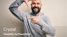  Presentation with frame pink - Presentation theme consisting of handsome-sporty-bald-man background and a gray colored foreground