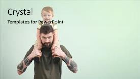  Presentation with holding hands old young - Colorful presentation theme enhanced with handsome tattooed young man holding backdrop and a soft green colored foreground