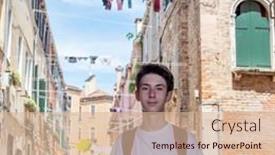  Presentation with teen - PPT layouts consisting of handsome-teen-boy-posing-over background and a lemonade colored foreground