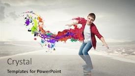  Presentation with cool - Cool new theme with handsome-teenager-cool-acive-boy backdrop and a light gray colored foreground