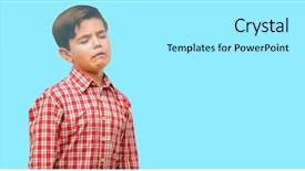  Presentation with child depressed - PPT theme having handsome toddler child with green background and a arctic colored foreground