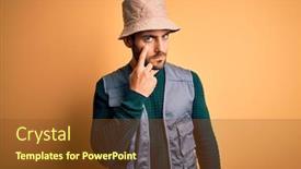  Presentation with explorer - Amazing slides having handsome-tourist-man-with-beard backdrop and a tawny brown colored foreground