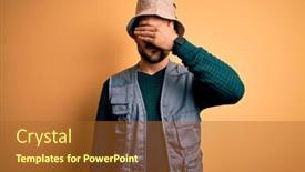  Presentation with explorer - Slide deck enhanced with handsome-tourist-man-with-beard background and a red colored foreground