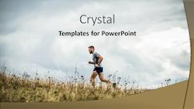  Presentation with trail - PPT theme featuring handsome-trail-runner-running background and a sky blue colored foreground