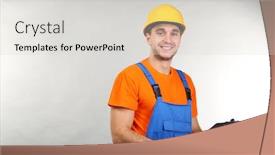  Presentation with box carton - Audience pleasing PPT layouts consisting of handsome-warehouse-worker-with-clipboard backdrop and a light gray colored foreground