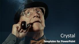  Presentation with pipe - Presentation theme having handsome-well-groomed-old-gentleman background and a tawny brown colored foreground