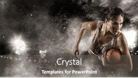  Presentation with ball sports - Amazing slide deck having handsome-woman-rugby-player-holds backdrop and a gray colored foreground