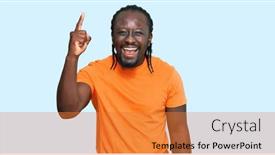  Presentation with idea - Slide set featuring handsome-young-african-american-man and a gold colored foreground