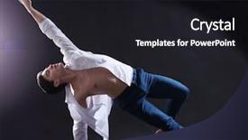  Presentation with ballet - PPT layouts enhanced with handsome young ballet dancer on dark background background and a dark gray colored foreground